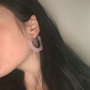 Pink Lucite Hoops